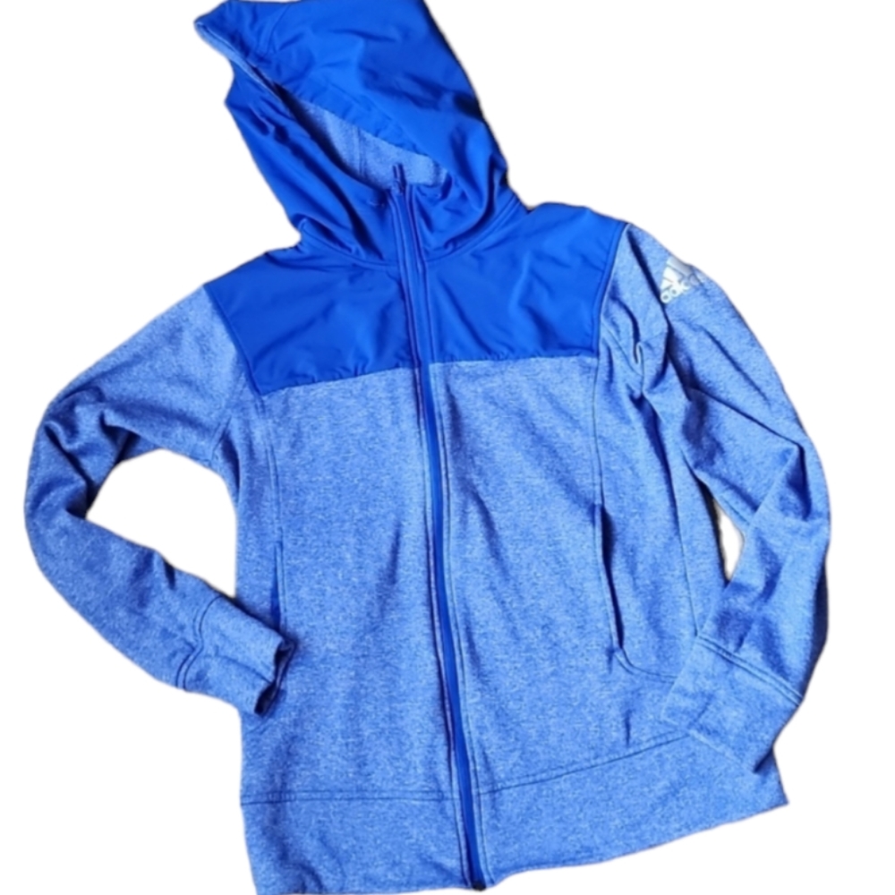 Blue Adidas hooded jacket